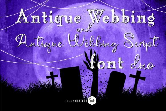 Antique Webbing Duo: A Unique Font Combination for Spooky and Handcrafted Designs