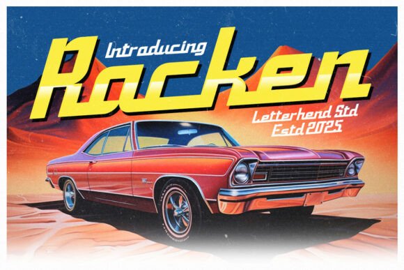 Racken: The Bold Retro Display Font That Captures the Spirit of Speed