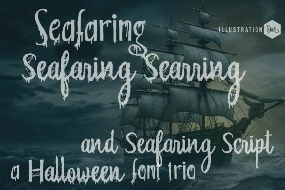 Seafaring Scarring Trio: A Unique Font Collection for Eerie and Ocean-Inspired Designs